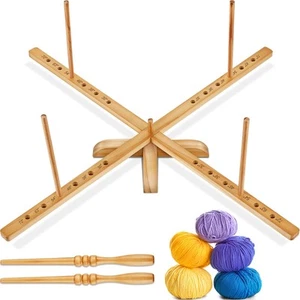 Amish Style Filato in Legno Swift - 2 Pezzi Porta Mandrino per Filato a Sfera per Arti e Cra... - Foto 1 di 7