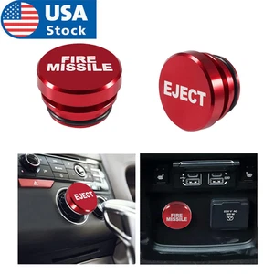 2PCS Universal Car Cigarette Lighter Cover Accessories Fire Missile Eject Button - Picture 1 of 7