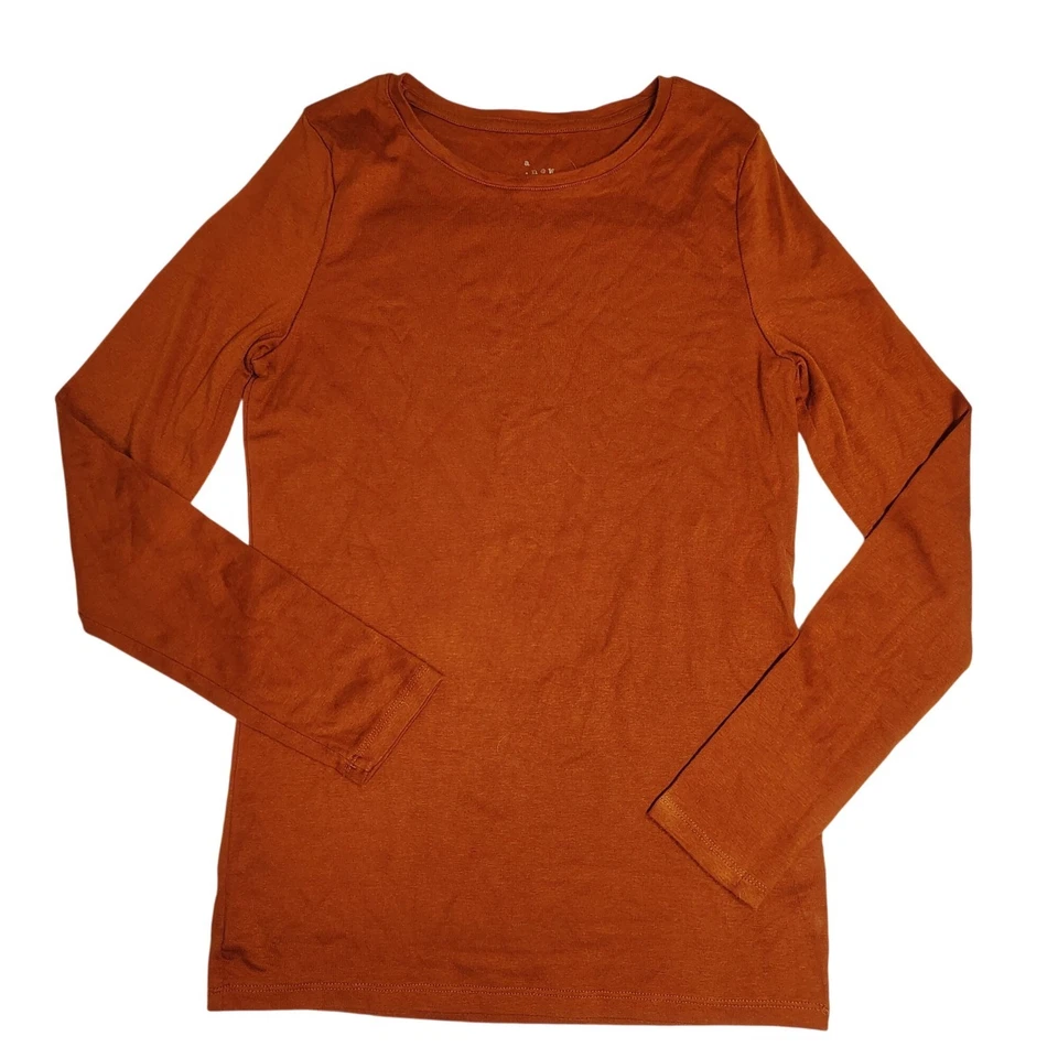 Camiseta ultra suave A New Day naranja óxido para mujer camiseta manga larga mediana Foto 1 de 4