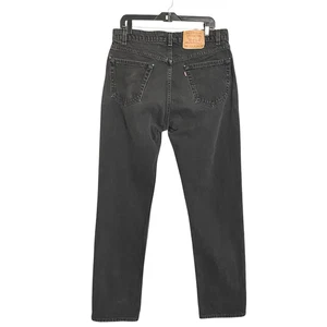 Levis 505 Regular Fit Straight Leg VTG Denim Jeans Mens 36 x 34 (33 .50) Black - Picture 1 of 11