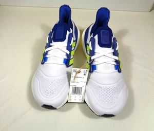 GX5466 Adidas Ultra Boost 22 weiß solar gelb blau SCHUHE Herren US Größe 8,5 ~ NEU - Bild 1 von 19