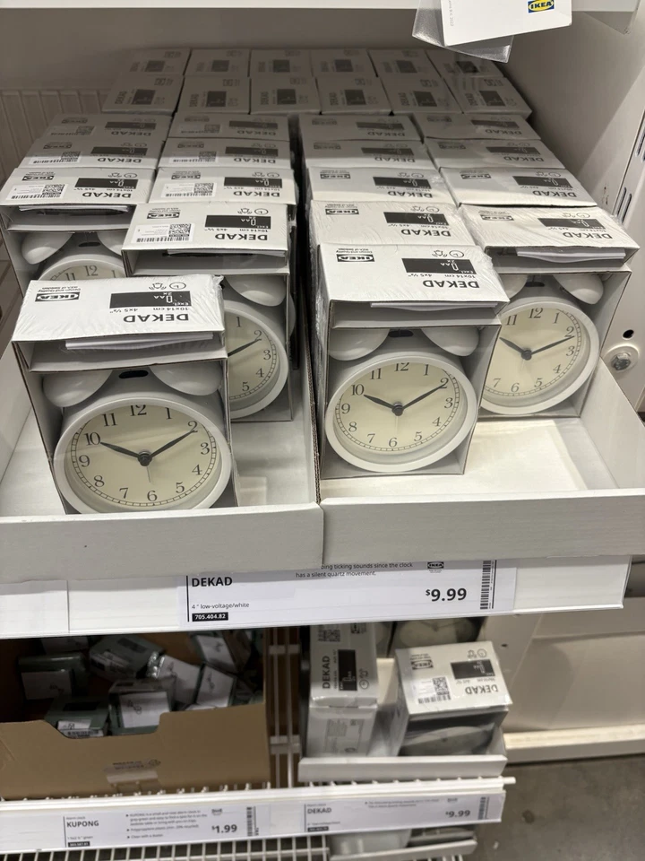 Ikea DEKAD Alarm Clock White Desk Wake Up Morning Clock NEW Sealed - Image 1 of 3