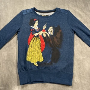 DISNEY SNOW WHITE HAG FAIRYTALE DESIGNER COLLECTION LACE SWEATSHIRT SMALL Blue - Picture 1 of 10