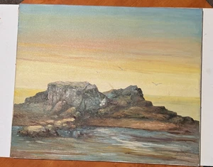Signed Garcia Seaside Coastal Landscape Oil on Canvas Painting 24 x 20 - Picture 1 of 9