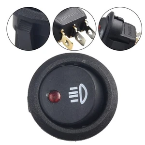 10 pièces interrupteur de lampe de brouillard rond 12 V rouge pour véhicules s - Photo 1 sur 12