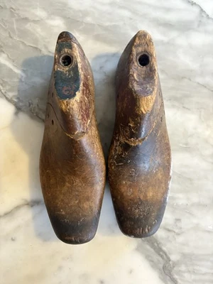 A Pair Of Vintage Cobbler Wooden Shoe  - Display - image 1 of 4