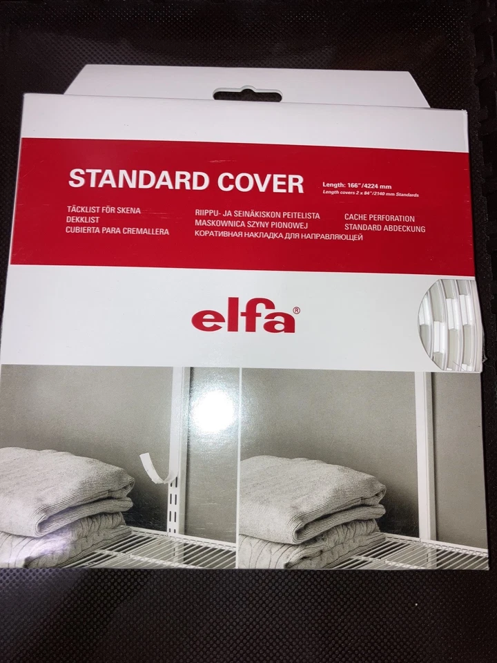 Lot 2 Box Elfa Standard Wall bar Cover 166" 2X84” White #427410 NewBox Freeship