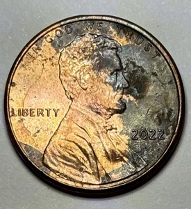 💥 2022 P Lincoln Cent Partial Copper Clad Layer ERROR - Picture 1 of 4