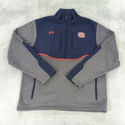 Auburn Tigers Jacket Under Armour ColdGear 1/2 Zip Fleece Lined Men Medium Loose - Image 1 of 4