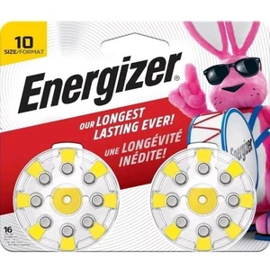 Energizer Hearing Aid Batteries Size 10, Yellow Tab, 16 Pack - Picture 1 of 5