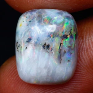8.93Ct GIT Certified Cushion 16.6 x 13.7 MM Multi Colors Dancing Black Fire Opal - Picture 1 of 3