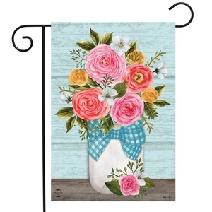 Briarwood Lane Rose Jar Spring Garden Flag - Picture 1 of 4