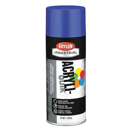Krylon Industrial K01910a07 Spray Paint, True Blue, Gloss, Solvent, 12 Oz - Image 1 of 1