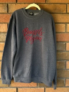 Brüssel Belgien Sweatshirt Langarm Rundhals Herren Größe XXL Souvenir y2k - Bild 1 von 14