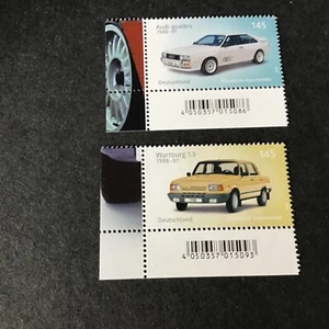 Mi.-Nr. 3367-3368 - Automobile : Wartburg+Audi quattro - postfrisch - Ecke UL - Bild 1 von 1