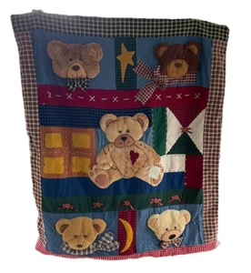 Bear Creations Plush Blanket 3D Quilted Teddy Bear 58x49 Baby Nursery Wall Decor - Picture 1 of 15