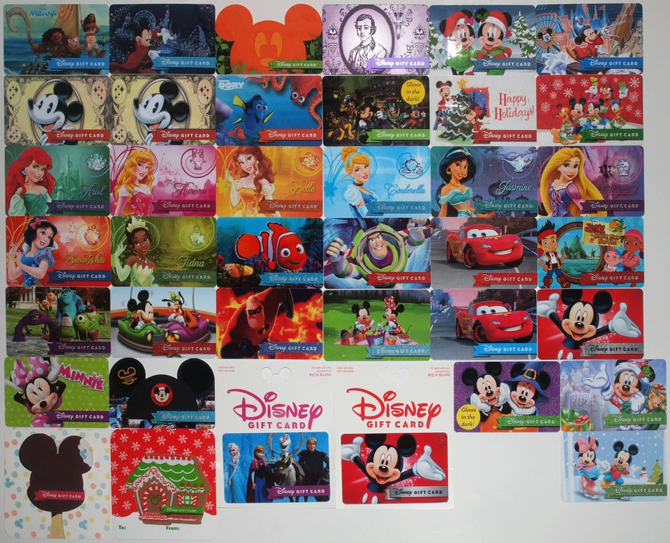 39 Disney Gift Cards 2015-2017: Hunted Mansion, Princess Debut, "Disney Dollar"+ - Image 1 of 4