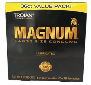 Trojan Magnum Large size Lubricated Latex Condoms - 36 Pack Exp 2026 - Picture 1 of 2