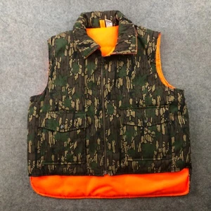 Vintage Sports Afield Vest Large Hunting Trebark Camo Blaze Orange Reversible - Picture 1 of 15