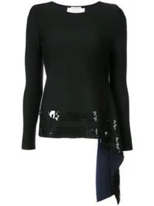 Maglione asimmetrico OSCAR de la RENTA in lana vergine con paillettes (taglia S) - $1890,00! - Foto 1 di 10
