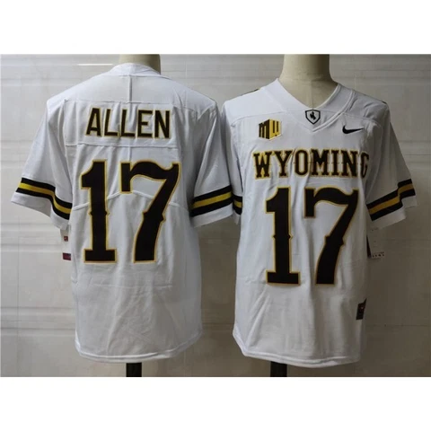 Josh Allen Wyoming Cowboys College #17 Single Patch Sewn Jersey WHITE SZ XL NWT Cover