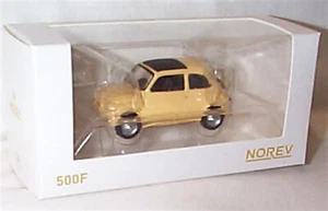 Fiat 500F yellow Black Roof 1-43 scale new in box Norev - Picture 1 of 2