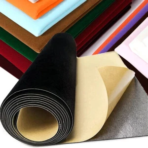 MultiColor Self Adhesive Velvet Flocking Liner Felt Fabric Adhesive Sheets 5pcs - Picture 1 of 36
