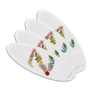 Letter Z Floral Monogram Initial Oval Nail File Emery Board 4 Pack - Picture 1 of 4