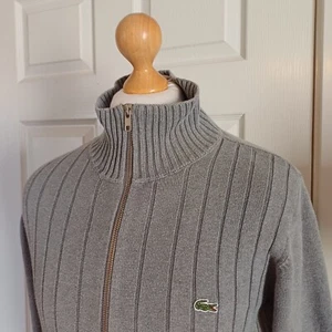 Lacoste Classic Full Zip Jumper Size 3/Small/Medium/40" 100%Genuine - Picture 1 of 9