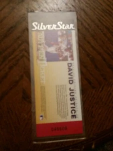 Biglietto David Justice Silver Star 1991 - Foto 1 di 1