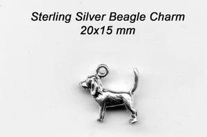 Sterling silver Beagle 3D Dog Earrings Charm apx 3grms - Picture 1 of 1