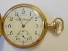 Antique Illinois 14K Yellow Gold Hunting Case Pocket Watch #1587001 Lever Set