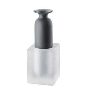 Rosenthal "Freddo" Vase, 2 pieces, Black / Glass, 11 3/4 inch. Stunning! - Picture 1 of 6