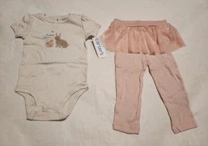 NWT Carter's Hoppy Easter Bodysuit Tutu Leggings 2PC Set 18 Months Baby Girl - Picture 1 of 2