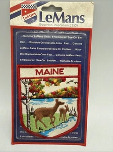 Maine Vintage Patch NOS Deer Hunting Hiking Nature 70s 80s Doe Fawn Scenic - Picture 1 of 5