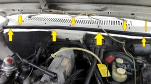 Sedanes Mercedes W114/8 W115/8 - Protección del compartimiento del motor Junta-Pared frontal goma - Imagen 1 de 2