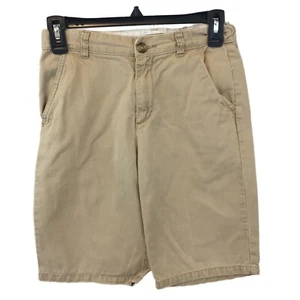 The Children's Place Boys Size 12 Khaki Bermuda Shorts Flat Front Button Close - Picture 1 of 5