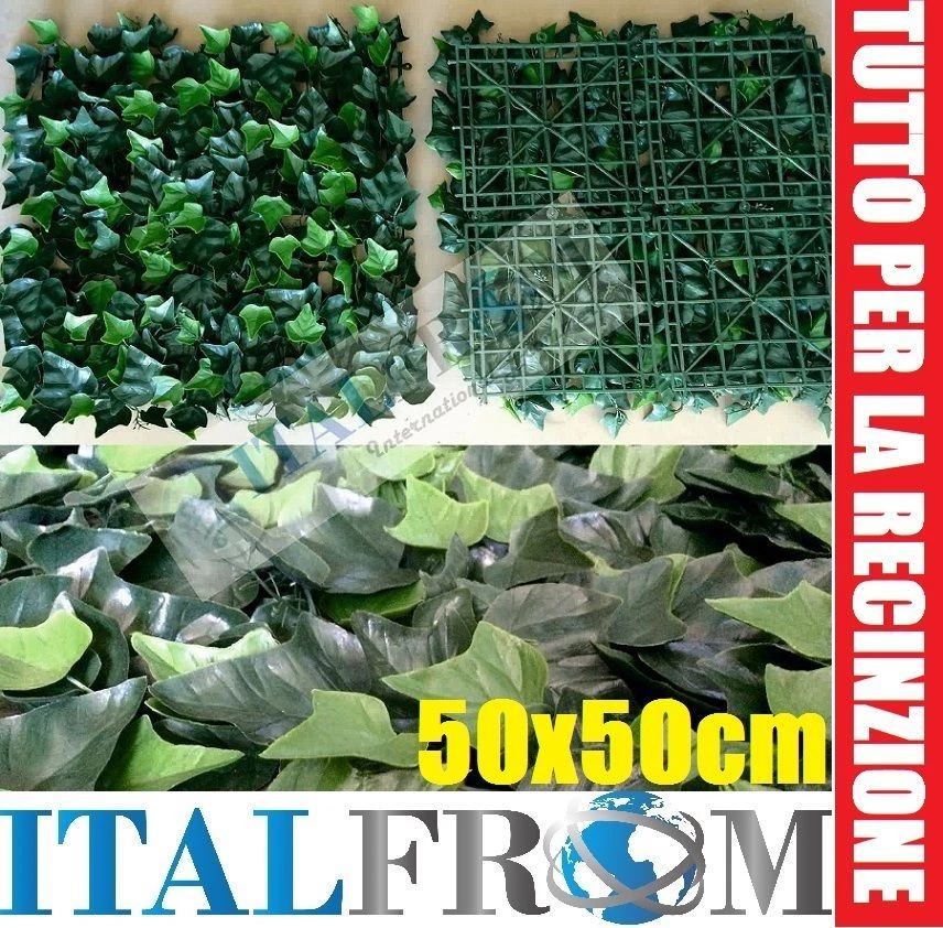 Siepe Finta Artificiale Sintetica Arelle Foglie di Edera a Piastrella 50X50 - Immagine 1 di 1