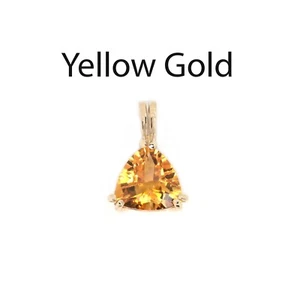 Citrine Trillion 8mm, 1.64 Carat Solitaire Pendant In 14k Yellow Gold (54133) - Picture 1 of 5