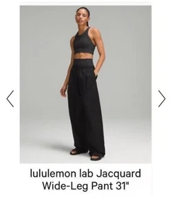 lululemon lab Jacquard Wide-Leg Pant 31" Leopardo Jacquard MED BIack Size 2 $168 - Picture 1 of 8