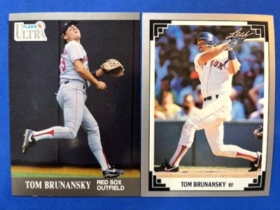 Tom Brunansky 1991 Fleer Ultra & 1991 Leaf Baseball - Red Sox - Image 1 of 2