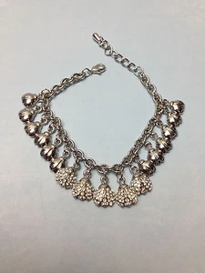WOMENS SILVER LADYBUGS CHARM BRACELET w/ CZ STONES LOBSTER LOCK FASHION JEWELRY - Picture 1 of 3