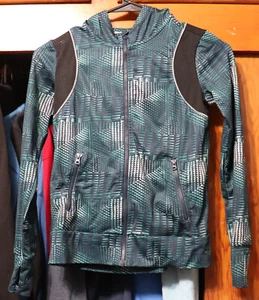 Z By Zella Full Zip Hoodie Multicolor Geometric Print Girls Youth Medium YM 8/10 - Picture 1 of 6