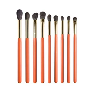 Kit spazzole occhi capelli capra scoiattolo blu 9 pezzi set pennelli trucco professionali artigianali - Foto 1 di 9