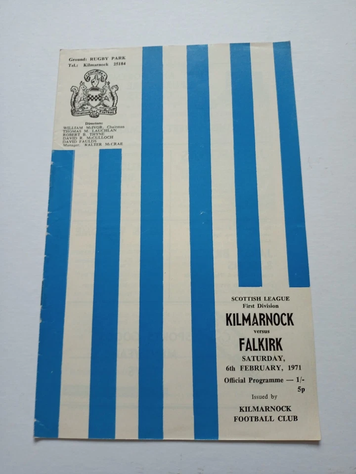 Kilmarnock v Falkirk Scottish Football Programme 1971 - Image 1 of 4