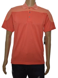 PGA TOUR Mens Deep Sea Coral Colorblocked Driflux Golf Polo Shirt S - Picture 1 of 3