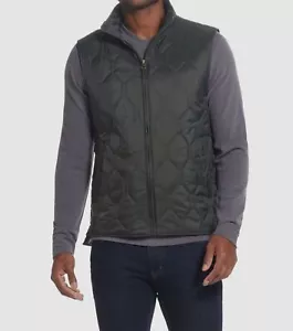 $70 Weatherproof Vintage Mens Green Lightweight Hexagon Quilted Vest Jacket Sz M - Picture 1 of 2