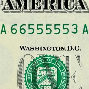 Escalera Gruesa 7 Dígitos Gruesa 6s 5s Cinco de una Clase 5s UNC Dólar Número de Serie CU - Imagen 1 de 3
