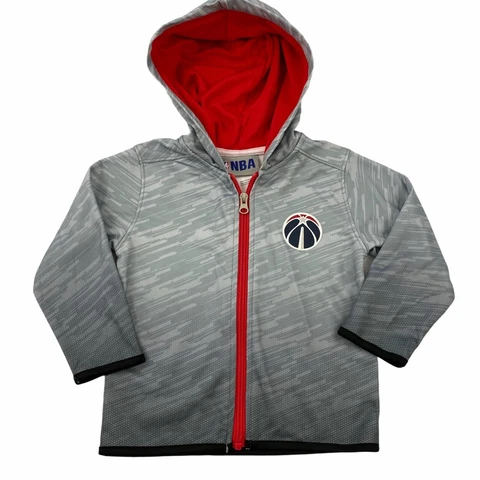 Washington Wizards NBA Gray Red Full Zip Toddler Athletic Hoodie Jacket 3T Cover