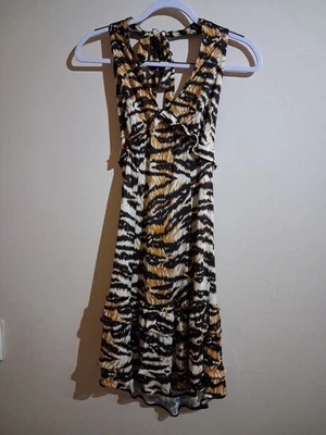 VESTIDO HALTER JERSEY DOLCE GABBANA MADE IN ITALY TALLA 42/M ESTAMPADO TIGRE... Foto 1 de 4